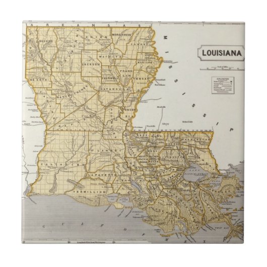 Carreau Carte d'atlas de la Louisiane (Devant)