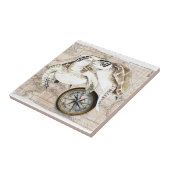 Carreau Carte de boussole de tortues de mer (Côté)