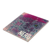 Carreau Carte de circuit rouge conception rétro nerd (Côté)