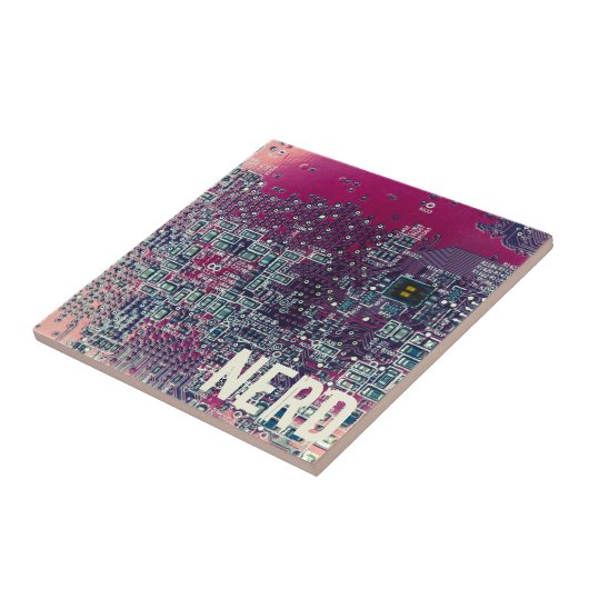 Carreau Carte de circuit rouge conception rétro nerd (Côté)