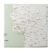 Carreau Carte de code postal de San Diego (Devant)