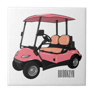 Carreau Carte de golf / dessin animé en voiturette de golf