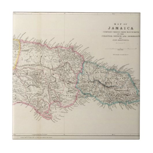 Carreau Carte de la Jamaïque (Devant)