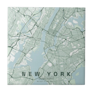Carreau Carte de la ville de New York USA design minimalis