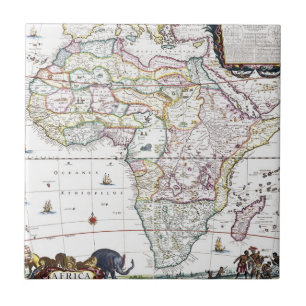Carreau Carte de l'Afrique 1696