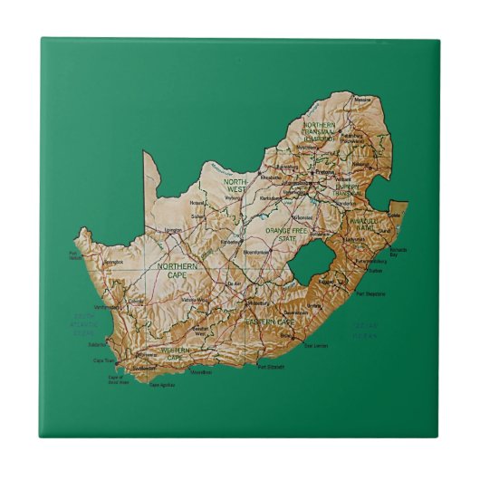 Carreau Carte de l'Afrique du Sud (Devant)
