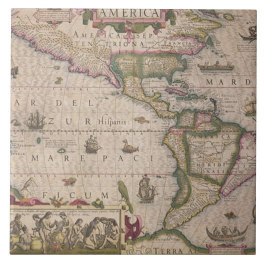 Carreau Carte de l'Amérique, du Mercator "atlas", pub. par (Devant)