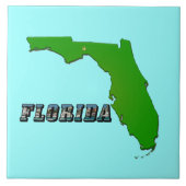 Carreau Carte de l'État de Floride et Texte (Devant)