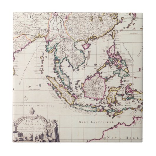 Carreau Carte de l'Inde et des Indes est (Devant)