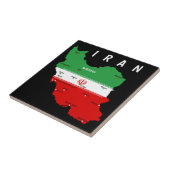Carreau Carte de l'Iran avec drapeau et emblème (Côté)