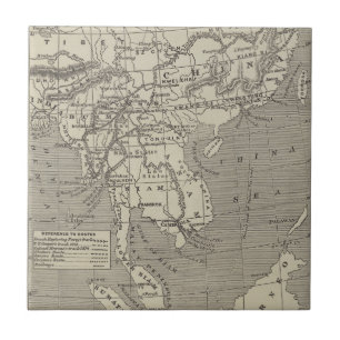 Carreau Carte de l'itinéraire proposé vers la Chine de