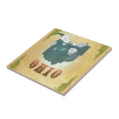 Carreau Carte de l'Ohio avec de beaux oiseaux (Côté)