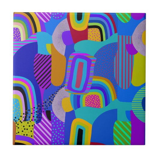 Carreau Carte de paysage maximaliste africain (Devant)