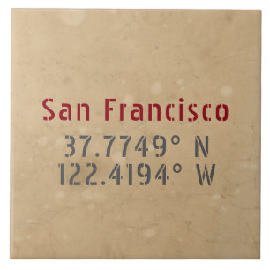 Carreau Carte de San Francisco Coordonnées Urbaines