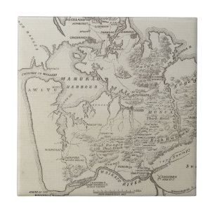 Carreau Carte de terre entre Auckland et rivière de