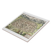 Carreau Carte de ville de Damas, Syrie, 1620 (gravure) (Côté)