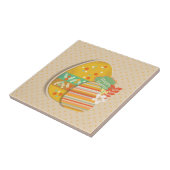 Carreau Carte de voeux avec le symbole d'oeuf de pâques (Côté)