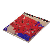 Carreau Carte du Bureau de voyage des États-Unis d'Amériqu (Côté)