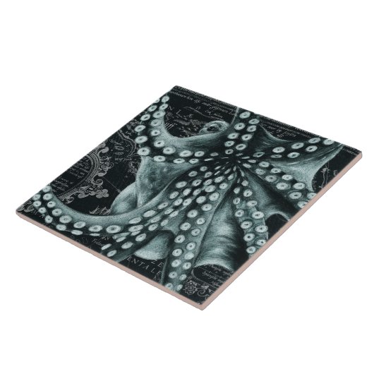 Carreau Carte du crayon vert octopus (Côté)