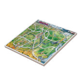 Carreau Carte du dessin animé de Houston au Texas (Côté)