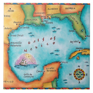Carreau Carte du Golfe du Mexique