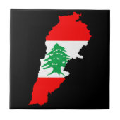 Carreau Carte du Liban avec drapeau (Devant)