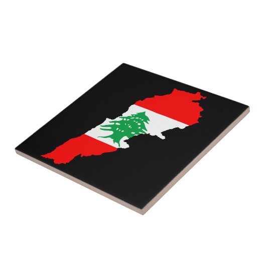 Carreau Carte du Liban avec drapeau (Côté)