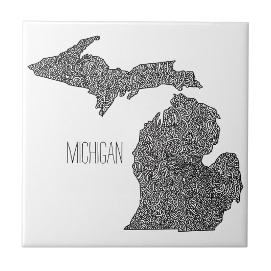 Carreau Carte du Michigan (Devant)