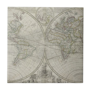 Carreau Carte du monde   1736