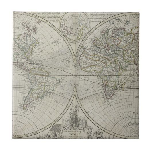 Carreau Carte du monde | 1736 (Devant)