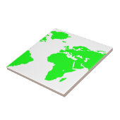 Carreau Carte du monde blanc vert (Côté)