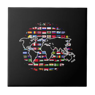 Carreau Carte du monde de World Travel Map Drapeaux intern