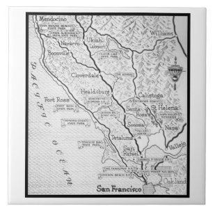 Carreau Carte du pays du vin vintage