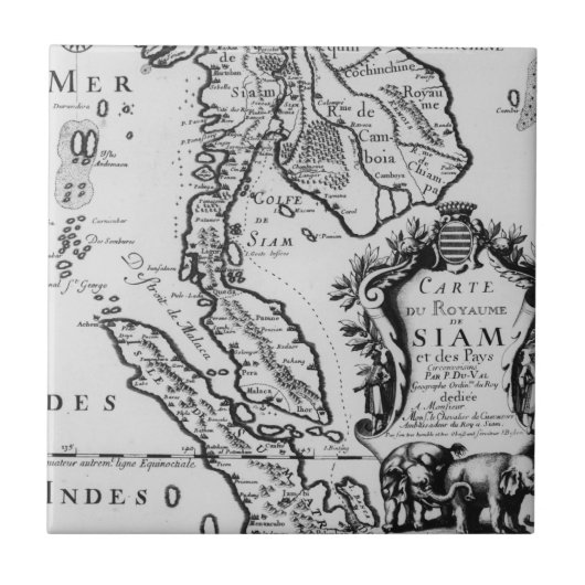 Carreau Carte du royaume du Siam (Devant)
