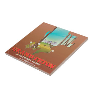 Carreau Carte du Wyoming du parc national du Grand Teton