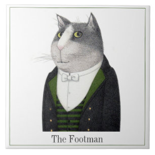 Carreau CARTE EN Céramique Carré CAT 6" FOOTMAN + Texte