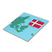 Carreau Carte et drapeau du Danemark (Côté)
