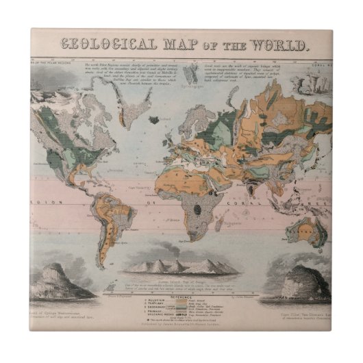 Carreau Carte géologique du monde (Devant)