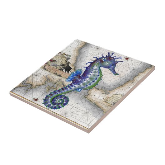 Carreau Carte II d'hippocampe (Côté)