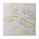 Carreau Carte illustrée de Cuba (Devant)