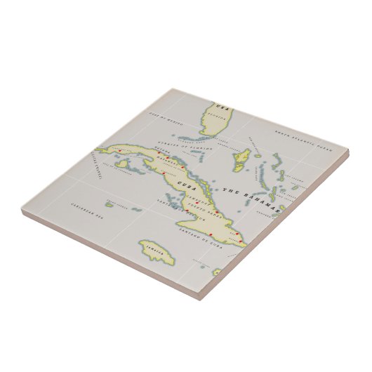 Carreau Carte illustrée de Cuba (Côté)
