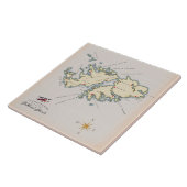 Carreau Carte illustrée des îles Falkland. (Côté)