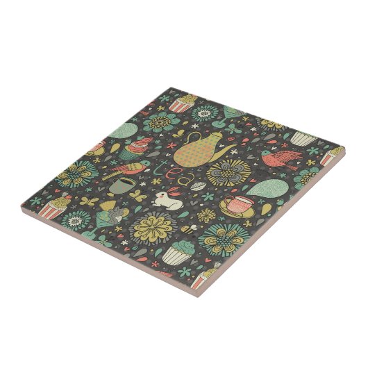 Carreau Carte lumineuse savoureuse de thé (Côté)