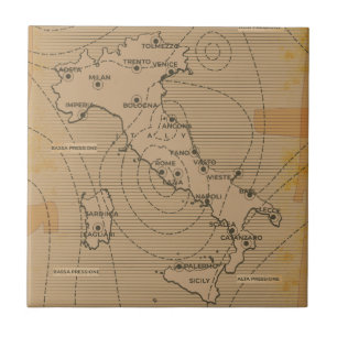 Carreau Carte météorologique vintage de l'Italie, Scilly e