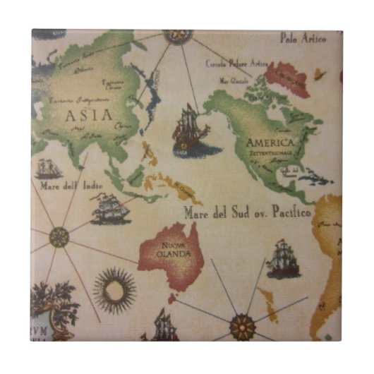 Carreau Carte mondiale Pacifique (Devant)