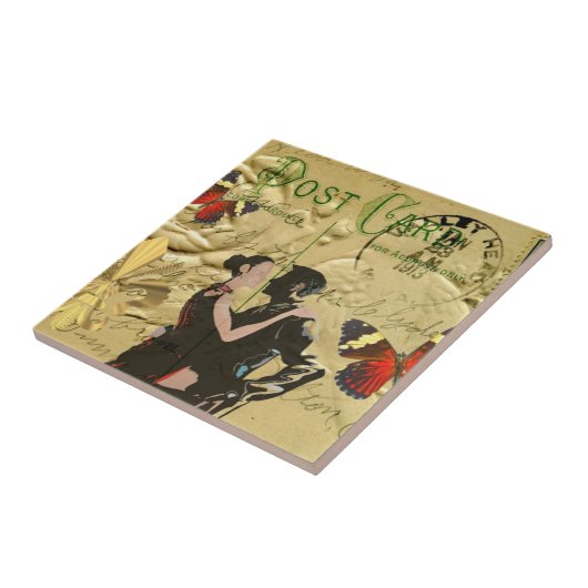 Carreau Carte postale Paris Tango vintage (Côté)