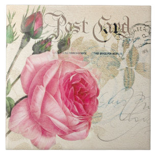 Carreau Carte postale Redoute French Rose