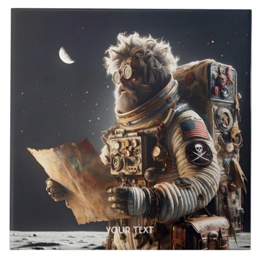 Carreau Carte spatiale de l'astronaute Imaginaire mignon (Devant)