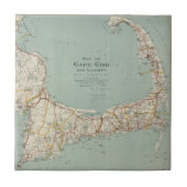 Carreau Carte vintage de Cape Cod (1917) (Devant)