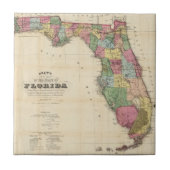 Carreau Carte vintage de Floride (1870) (Devant)